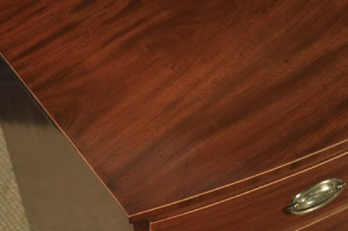 fig 3. Antique English Georgian Regency Mahogany Bow Front Chest of Drawers (Circa 1820)