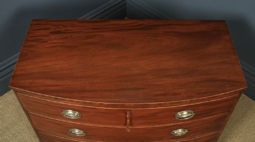 fig 4. Antique English Georgian Regency Mahogany Bow Front Chest of Drawers (Circa 1820)