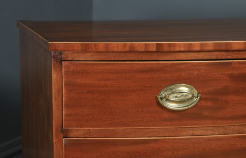 fig 6. Antique English Georgian Regency Mahogany Bow Front Chest of Drawers (Circa 1820)