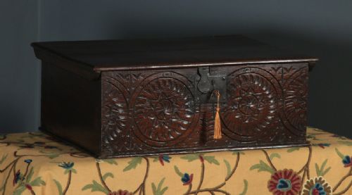 Antique English 17th Century Solid Oak Bible Box (Circa 1680 - 1700)