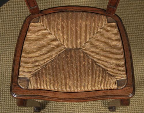 fig 5. Antique French Louis XV Style Oak Ladder Back Kitchen Dining Chair (Circa 1910)
