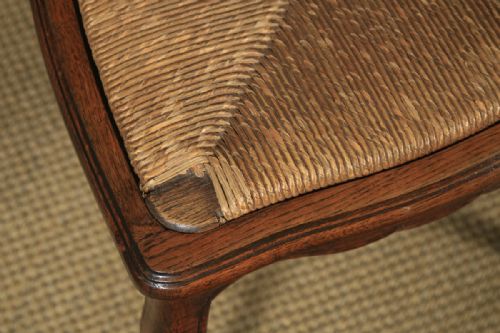 fig 6. Antique French Louis XV Style Oak Ladder Back Kitchen Dining Chair (Circa 1910)