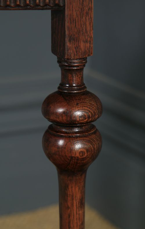 fig 6. Antique English George V Solid Oak & Copper Stick & Umbrella Hall Corner Stand (Circa 1920)