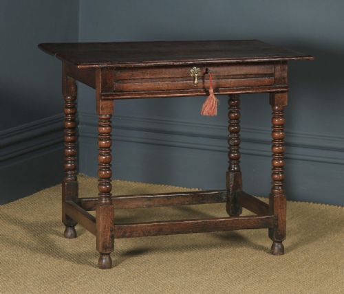 fig 1. Antique English 17th Century Charles II Oak Occasional Side Hall Writing Table (Circa 1660)
