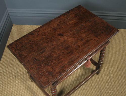 fig 3. Antique English 17th Century Charles II Oak Occasional Side Hall Writing Table (Circa 1660)