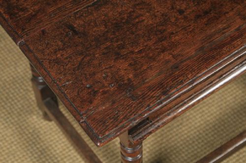 fig 4. Antique English 17th Century Charles II Oak Occasional Side Hall Writing Table (Circa 1660)