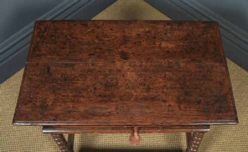 fig 5. Antique English 17th Century Charles II Oak Occasional Side Hall Writing Table (Circa 1660)