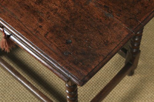 fig 6. Antique English 17th Century Charles II Oak Occasional Side Hall Writing Table (Circa 1660)