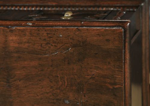 fig 6. Antique English Victorian Jacobean Style Oak Geometric Dresser Base Sideboard (Circa 1880)