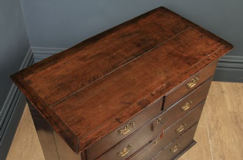 fig 2. Antique English 18th Century Georgian Oak Chest of Drawers on Stand (Circa 1770)