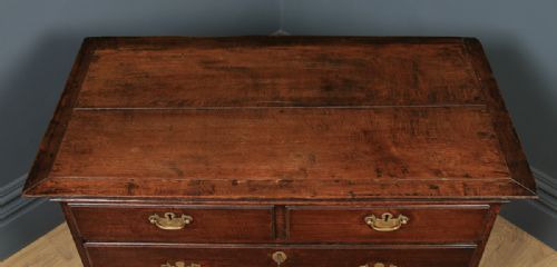 fig 4. Antique English 18th Century Georgian Oak Chest of Drawers on Stand (Circa 1770)