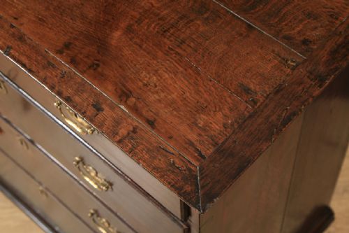 fig 5. Antique English 18th Century Georgian Oak Chest of Drawers on Stand (Circa 1770)