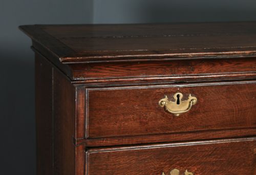 fig 6. Antique English 18th Century Georgian Oak Chest of Drawers on Stand (Circa 1770)