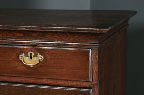 fig 7. Antique English 18th Century Georgian Oak Chest of Drawers on Stand (Circa 1770)