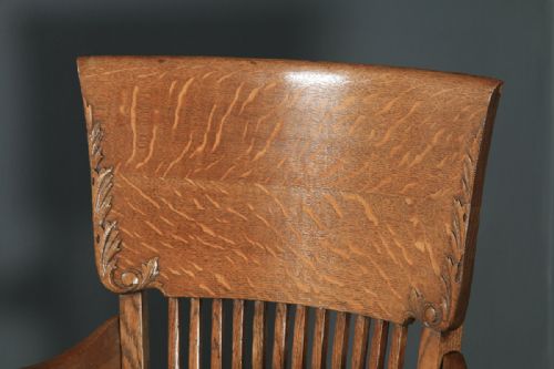 fig 6. Antique American Edwardian Oak Revolving Office Desk Arm Chair by Johnson Chair Co. (Circa 1910)