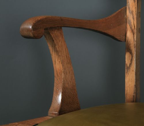fig 8. Antique American Edwardian Oak Revolving Office Desk Arm Chair by Johnson Chair Co. (Circa 1910)