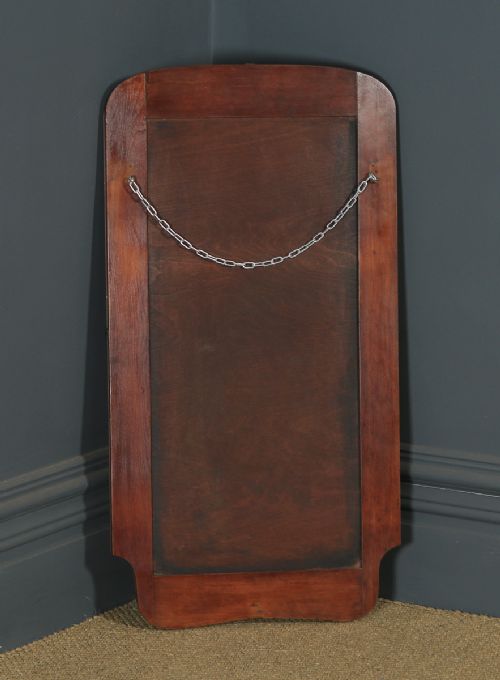 fig 6. Antique English Art Deco Walnut Rectangular Shaped Portrait Hanging Wall Mirror (Circa 1930)
