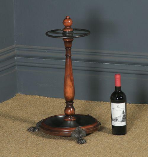 fig 2. Antique English Victorian Solid Mahogany & Cast Brass Stick & Umbrella Hall Stand (Circa 1850)