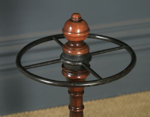 fig 4. Antique English Victorian Solid Mahogany & Cast Brass Stick & Umbrella Hall Stand (Circa 1850)