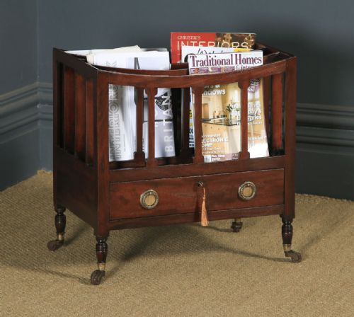 fig 1. Small Antique English Georgian Regency Mahogany Canterbury Magazine Rack Tidy (Circa 1830)