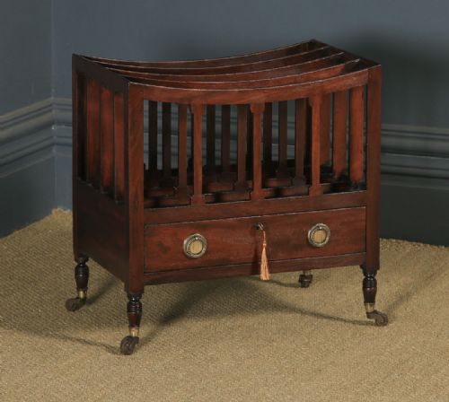 Small Antique English Georgian Regency Mahogany Canterbury Magazine Rack Tidy (Circa 1830)