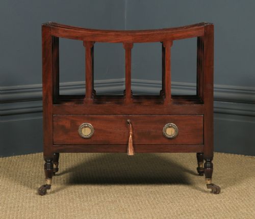 fig 2. Small Antique English Georgian Regency Mahogany Canterbury Magazine Rack Tidy (Circa 1830)