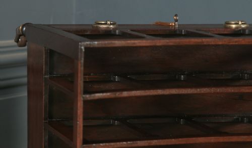 fig 4. Small Antique English Georgian Regency Mahogany Canterbury Magazine Rack Tidy (Circa 1830)
