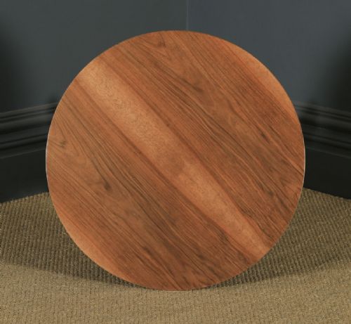 fig 3. Art Deco English Walnut & Mahogany Circular Centre Coffee Occasional Side Table (Circa 1940)