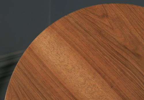 fig 4. Art Deco English Walnut & Mahogany Circular Centre Coffee Occasional Side Table (Circa 1940)