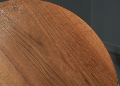 fig 5. Art Deco English Walnut & Mahogany Circular Centre Coffee Occasional Side Table (Circa 1940)