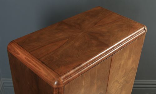fig 2. Antique Scottish Art Deco Burr Walnut Two Door Compactum Wardrobe By A&W Stewart (Circa 1930)