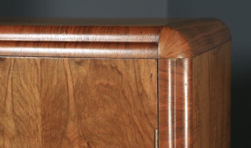 fig 7. Antique Scottish Art Deco Burr Walnut Two Door Compactum Wardrobe By A&W Stewart (Circa 1930)