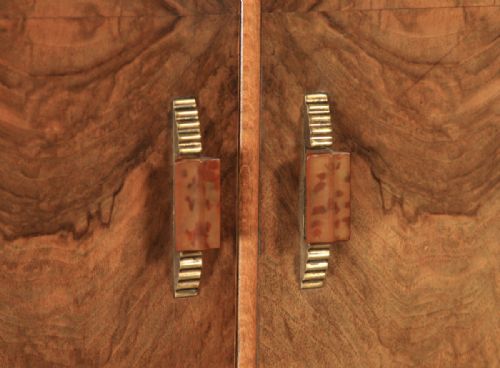 fig 8. Antique Scottish Art Deco Burr Walnut Two Door Compactum Wardrobe By A&W Stewart (Circa 1930)