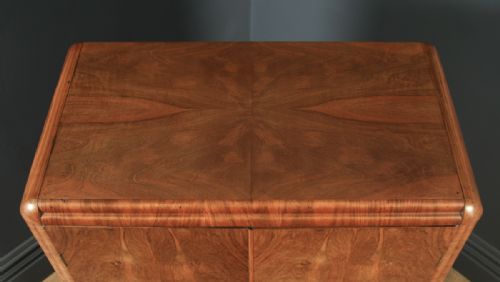 fig 4. Antique Scottish Art Deco Burr Walnut Two Door Compactum Wardrobe By A&W Stewart (Circa 1930)