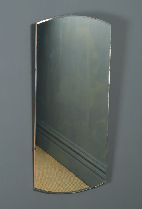 Antique English Art Deco Walnut Rectangular Shaped Portrait Hanging Wall Mirror (Circa 1930)