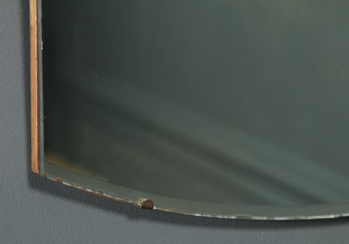 fig 6. Antique English Art Deco Walnut Rectangular Shaped Portrait Hanging Wall Mirror (Circa 1930)