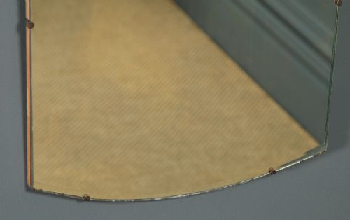 fig 4. Antique English Art Deco Walnut Rectangular Shaped Portrait Hanging Wall Mirror (Circa 1930)
