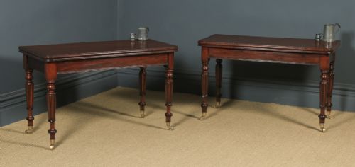 Antique English Pair of William IV Mahogany Console Side Hall Occasional Tables (Circa 1835)