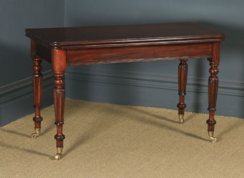 fig 1. Antique English Pair of William IV Mahogany Console Side Hall Occasional Tables (Circa 1835)