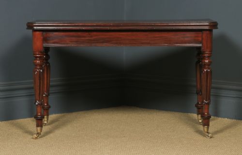 fig 2. Antique English Pair of William IV Mahogany Console Side Hall Occasional Tables (Circa 1835)