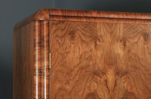 fig 2. Antique Scottish Art Deco Burr Walnut Two Door Compactum Wardrobe By A&W Stewart (Circa 1930)