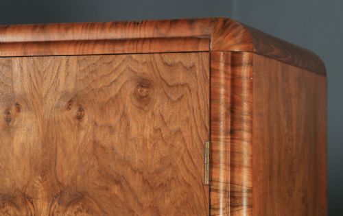 fig 3. Antique Scottish Art Deco Burr Walnut Two Door Compactum Wardrobe By A&W Stewart (Circa 1930)