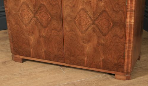 fig 5. Antique Scottish Art Deco Burr Walnut Two Door Compactum Wardrobe By A&W Stewart (Circa 1930)