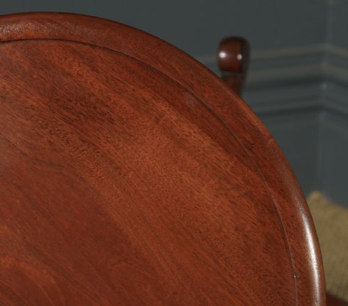 fig 3. Antique English Victorian Solid Mahogany Circular Occasional Tripod Wine Table (Circa 1880)