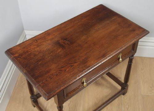 fig 4. Antique English 19th Century George III Oak Occasional Side Hall Writing Table (Circa 1820)