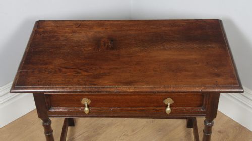 fig 6. Antique English 19th Century George III Oak Occasional Side Hall Writing Table (Circa 1820)