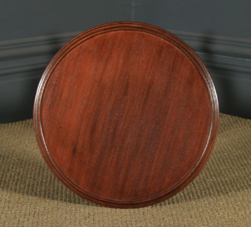 fig 1. Antique English Victorian Solid Mahogany Circular Occasional Tripod Tables (Circa 1880)