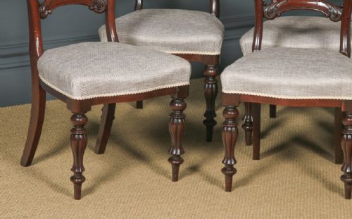 fig 7. Antique English Victorian Set of Eight 19th Century Mahogany Spoon Back Dining Chairs (Circa 1850)