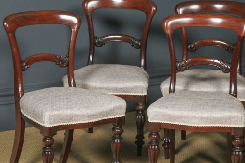 fig 5. Antique English Victorian Set of Eight 19th Century Mahogany Spoon Back Dining Chairs (Circa 1850)
