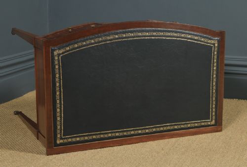 fig 4. Antique Edwardian Regency Style Inlaid Mahogany & Leather Bow Front Ladies Writing Table Desk by S & H Jewell of London (Circa 1910)